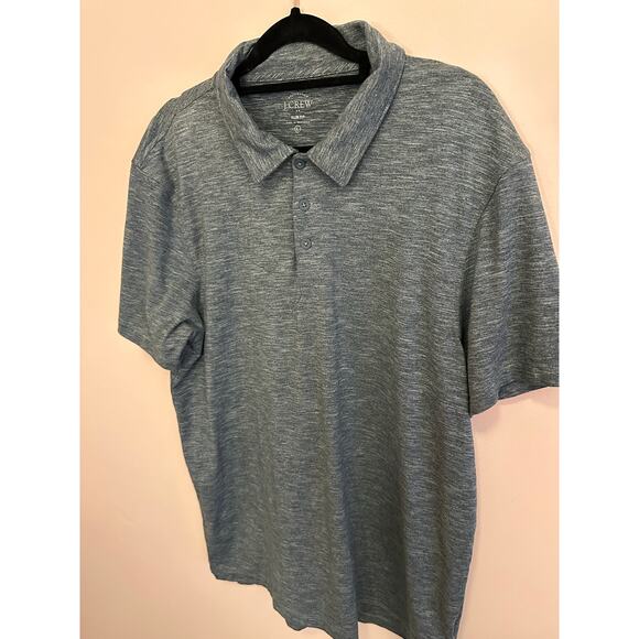 J. Crew Factory Slim Fit Men's Heather Gray Short Sleeve Polo Large - Picture 3 of 7